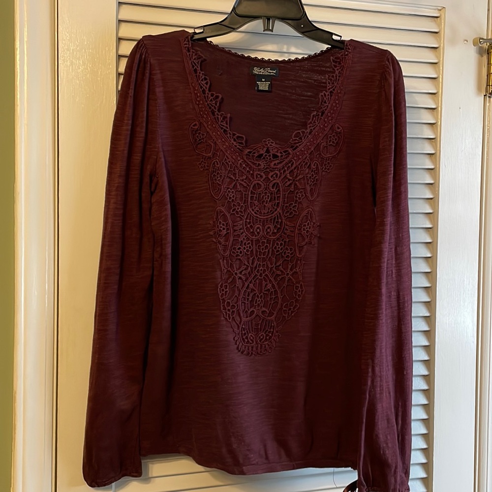 Lucky Brand Long Sleeve embellished top